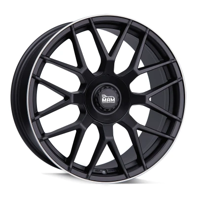 Abbildung von MAM WHEELS 5 loch 18Zoll 100mm Alufelge GT1 Matt Schwarz hornpoliert MAMGT18018510011230MBLP Felge