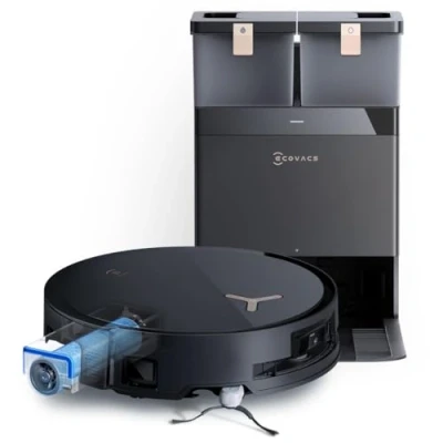 Abbildung von ECOVACS DEEBOT X8 PRO Omni Saugroboter mit Wischfunktion, 18.000 Pa, OZMO Roller Wischwalze kontinuierlicher Selbstreinigung, Moppreinigung Heißwasser 4075 C, autom. Reinigungsmittelzugabe