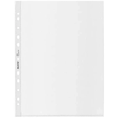 Abbildung von Leitz A4 Maxi Prospekthülle, 25 Stück für bis zu 80 Blatt, Universallochung, 100 Mikron Folienstärke, 100% recyclebar, Umweltfreundlich, Recycle Serie, Farblos, 40210003, Black
