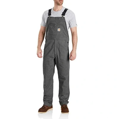 Abbildung von Carhartt, Herren, Rugged Flex Lockere Canvas Latzhose, Kiesel, W30/L30
