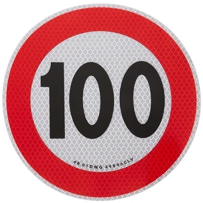 Abbildung von 4R Quattroerre.it 1545/100 Selbstklebende Geschwindigkeitsbegrenzung 100 km/h, EU genehmigt