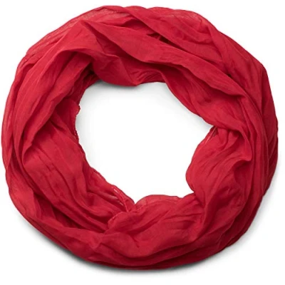 Abbildung von styleBREAKER leichter unifarbener Loop Schlauchschal, Sommerschal seidig, Halstuch Unisex einfarbig 01016076, Farbe:Rot
