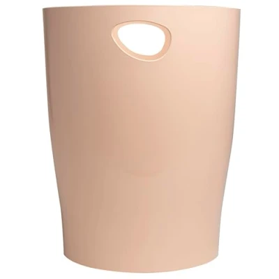 Abbildung von EXACOMPTA 1 Papierkorb mit Griffen ECOBIN Skandi Großes Fassungsvermögen 15 Liter Maße 26,3 x 33,5 cm für Büro oder Zuhause Farbe Nude