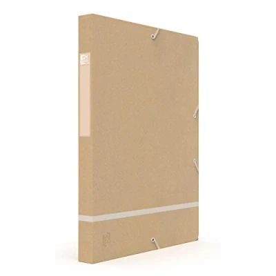 Abbildung von Oxford Touareg Aktenbox 24 x 32 cm Rücken 25 mm mit elastischem Einband aus Recycling Karton, weiß matt