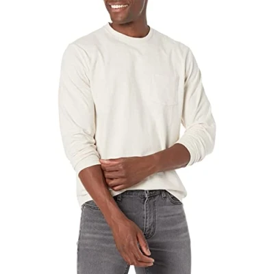 Abbildung von Amazon Essentials Herren Langärmeliges T Shirt, Normale Passform, Haferbeige Meliert, M