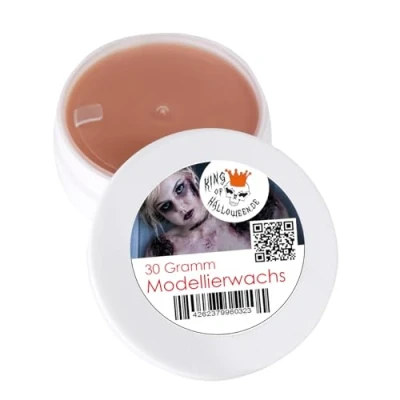 Abbildung von King of Halloween Modellierwachs hautfreundlich Narben Wunden Warzen und viele andere SFX Effekte Zombie Hexen Vampir Schminke Narbenwachs Fastnacht