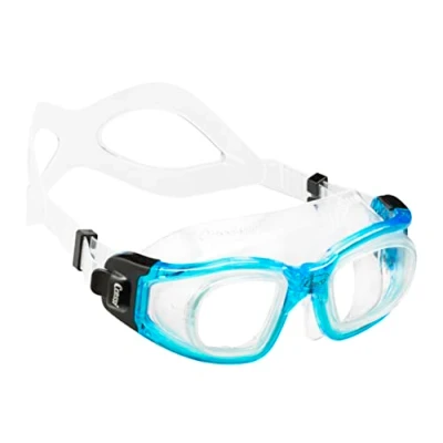 Abbildung von Cressi Swim Galileo Goggles Schwimmbrille Mit Gehärtetem Glas, Transparent/Blau Nery, Einheitsgröße