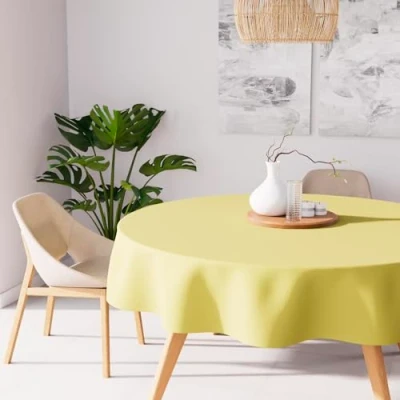 Abbildung von Soleil d&#039;ocre, Nappe Anti t ¢ Ches Runden 180 cm Alix Grün Zitrone