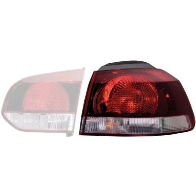 Abbildung von HELLA 2SD 009 922 151 Rückleuchte links W16W, WY21W 12 mit Glühlampen VOLKSWAGEN: GOLF 6