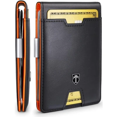 Abbildung von TRAVANDO Geldbeutel Männer mit Geldklammer Lisbon Geldbörse Kartenetui Slim Portemonnaie Geldtasche Wallet Portmonaise Herren klein RFID Kreditkartenetui Portmonee Brieftasche Kartenportmonai