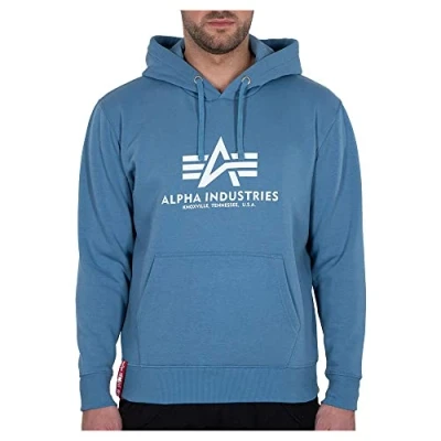 Abbildung von Alpha Industries Herren Basic Hoodie Kapuzenpullover, Airforce Blue, M