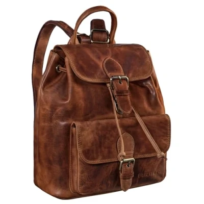 Abbildung von STILORD Damen Rucksack aus Leder cognac Cityrucksack 13 Zoll Vintage Backpack Frauen für Arbeit, Reisen, Shopping &amp; mehr &#039;Destiny&#039;