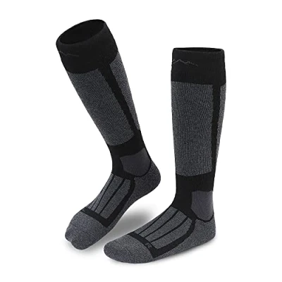 Abbildung von gipfelsport Skisocken für Kinder, Herren und Damen Dicke Socken aus Merinowolle, warme Merino Snowboardsocken, 1x Paar Skistrümpfe, Anthrazit, Größe 45 47