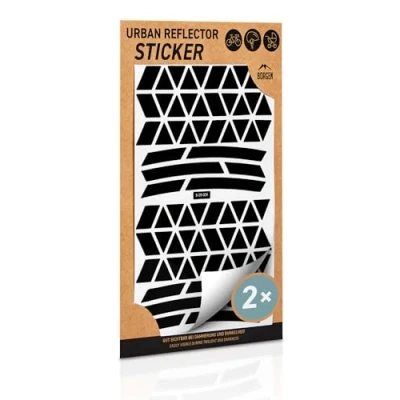 Abbildung von Borgen Reflektor Sticker Aufkleber 2er Set für Fahrrad, Felgen, Helm Reflective Dunkelheit, Schule Reflektoren Fahrrad