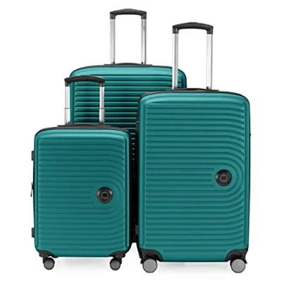 Abbildung von HAUPTSTADTKOFFER Mitte 3er Kofferset Handgepäckskoffer 55 cm, mittelgroßer Koffer 68 cm + großer Reisekoffer 77 Hartschale ABS, TSA, Türkis