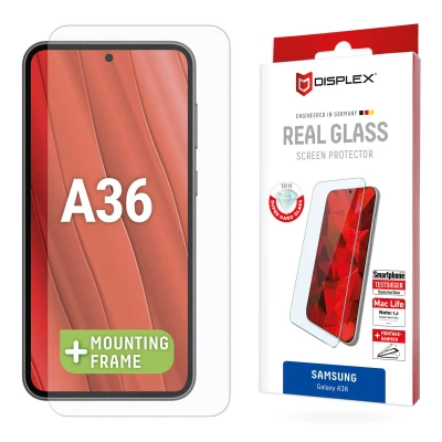 Abbildung von Displex Displayschutzglas »Real Glass Screen Protector«, für Samsung Galaxy A36, Displayschutzfolie, Schutzfolie, Bildschirmschutz, kratz &amp; stoßfest