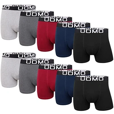 Abbildung von L&amp;K 10er Pack Herren Retroshorts Boxershorts Baumwolle klassischen Unifarben Unterhose Mehrfarbig 1116 F 4XL