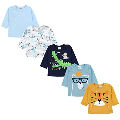 Abbildung von TupTam Baby Jungen Langarmshirt Gestreift 5er Set, Farbe: Mehrfarbig 7, Größe: 92