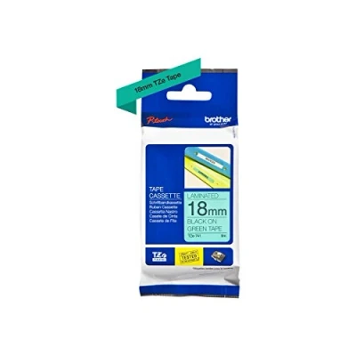 Abbildung von Brother P touch Schriftband (18 mm, geeignet u.a. für 1830VP, D400/VP, D450, D600/VP, P700, 2430, laminiert, 8 m lang) schwarz auf grün TZE741, Klein