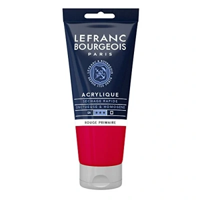 Abbildung von Lefranc Bourgeois 300418 Fine Acrylfarbe Primärrot, 80ml Tube, cremige auf Wasserbasis, schnell trocknend, lichtecht, wasserfest