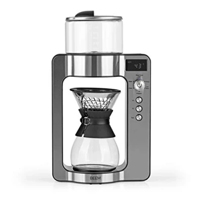 Abbildung von BEEM 3597 POUR OVER Filterkaffeemaschine mit Waage Glas BASIC SELECTION Edelstahl 0,75 l Glaskaraffe Direktbrüh Prinzip Rotierender Brühkopf, Schwarz, Silber