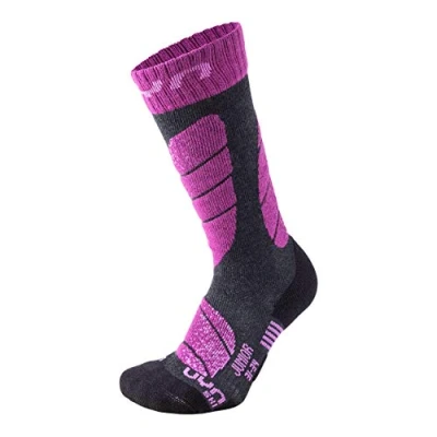 Abbildung von UYN Jungen Ski Kinder Socke, grau (Anthracite Melange/Violet), 24 26 EU