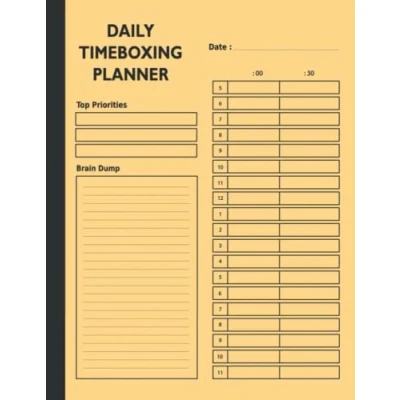 Abbildung von daily Timeboxing Planner: Time boxing Journal, Block planner, Journal for Hourly Productivity, To Do List, Management.