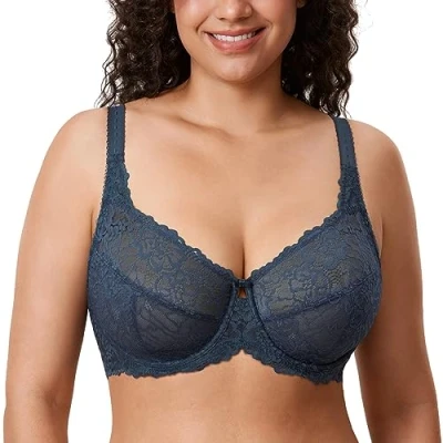 Abbildung von DELIMIRA Damen Minimizer BH Große Größen ohne Polster Vollschalen mit Spitze Sargasso 95C