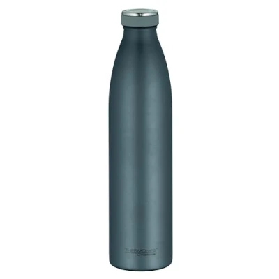 Abbildung von THERMOcafé by THERMOS TC BOTTLE graphite grey mat 1,00l, Edelstahl Isolierflasche kohlensäurefest, 12h heiß 24h kalt, Auslaufsicher, für Schule, Unterwegs &amp; Büro