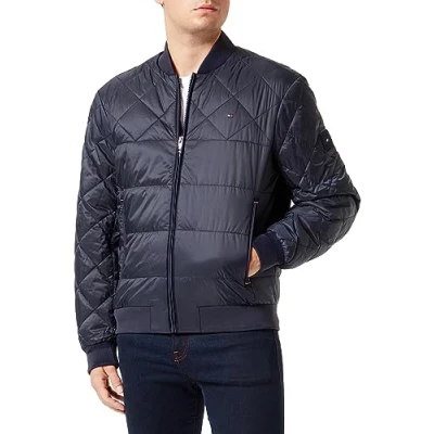 Abbildung von Tommy Hilfiger Packable Recycled Bomberjacke, Herren, Größe: Small, Desert sky