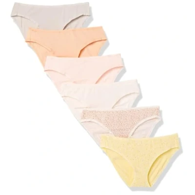 Abbildung von Amazon Essentials Damen Bikinihose aus Baumwolle (in Übergröße erhältlich), 6er Pack, Floral/Mehrfarbig/Tiermuster, 44