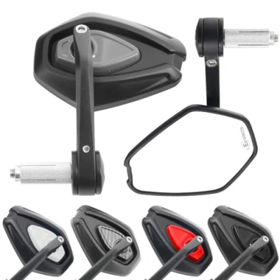 Abbildung von Area1 Universal Motorrad Spiegel für Lenker, 2 Stück Lenkerendenspiegel E geprüft, 360drehbarer Lenkerspiegel Motorrad, 7/8&quot; 22mm Seitenspiegel (Grau)
