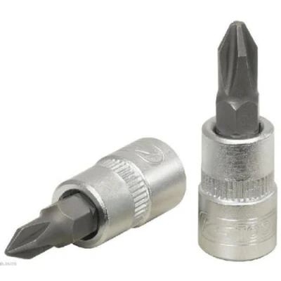 Abbildung von KS TOOLS 911.1401 Steckschlüsseleinsatz DIN3120, ISO1174 PZ1 Chrom Vanadium Stahl Pozidriv (PZ) gerändelt