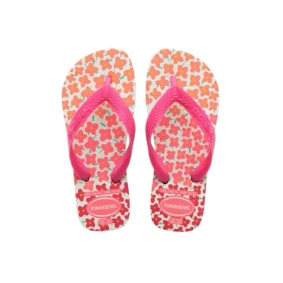 Abbildung von Havaianas Mädchen Kinder Flores Flip Flops, White Pink Flux, 8 UK Child
