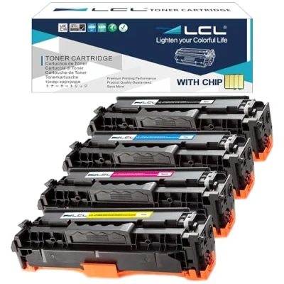 Abbildung von LCL Remanufactured Tonerkartusche 304A CC530A CC531A CC532A CC533A (4Stücke KCMY) Ersatz für HP Color Laserjet CP2020 CP2025 CM2320 CP2025dn CP2025n CP2025x CM2320fxi CM2320n CM2320nf