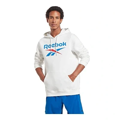 Abbildung von Reebok Identity Stacked LOGO Kapuzenpullover, Herren, Größe: Large, White