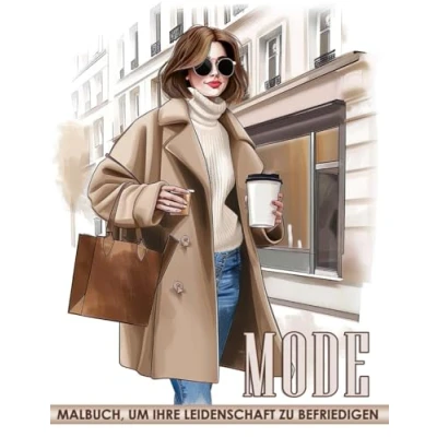 Abbildung von Mode Malbuch: Eine Sammlung von 50 Stilvollen Outfit Malvorlagen für Mädchen Jeden Alters Entspannen und Abschalten