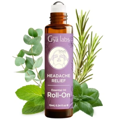 Abbildung von Gya Labs Kopfschmerzlinderungsöl Ätherisches Öl Roll on 100% Reines Natürliches Ölroller zur Linderung von Kopfverspannungen für Damen, Aromatherapie mit Grüner Minze und Eukalyptus (10 ml)