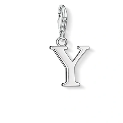 Abbildung von Thomas Sabo Damen Charm Anhänger Buchstabe A Z Club Geschwärzt 925 Sterling Silber, Y