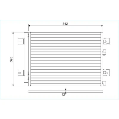 Abbildung von VALEO 814077 Klimakondensator mit Trockner Aluminium 393 R 134a DACIA: Sandero I, Logan I Express