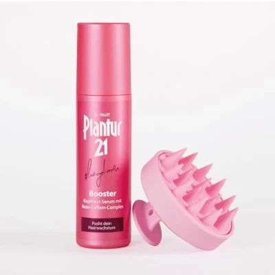 Abbildung von Plantur 21#langehaare Booster 125 ml + Kopfhaut Massagebürste Stärkt die Haarwurzel Entspannt Befreit von Schuppen und Schmutz