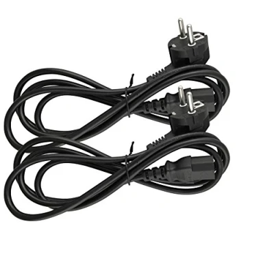 Abbildung von Naths Hardware® 2x Kaltgerätekabel 1,8m Kaltgerätestecker auf Schutzkontakt gewinkelt PC Netzkabel 3 Polig Netzteil Kabel C13 für Computer Monitor Bildschirm Drucker Beamer