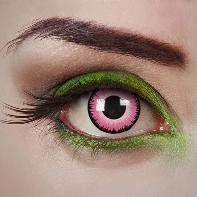 Abbildung von aricona Kontaktlinsen Rosa Farblinsen ohne Stärke Farbige für Karneval, Fasching, Cosplay, 2 Stück