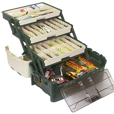 Abbildung von Plano Hybrid Hip Tackle System, Einheitsgröße, Weiß und Grün, Premium Storage with Removable Drawers, Fits StowAway Utility Boxes, for Fishing