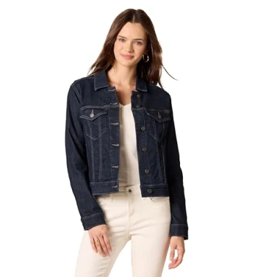 Abbildung von Amazon Essentials Damen Jeansjacke (erhältlich in Übergröße), Rinse Waschung, 4XL Große Größen
