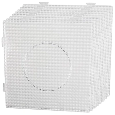 Abbildung von Smowo® 8 Bügelperlen Platten 5mm Steckplatten Quadratisch und transparent zusammensteckbar mit Stiftplatten 14,5 x cm
