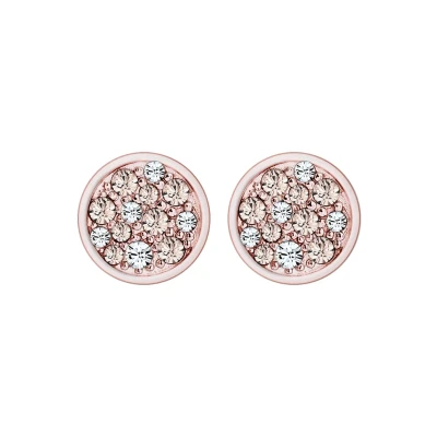 Abbildung von Elli Ohrringe Damen Kreis mit Kristalle in 925 Sterling Silber Rosé vergoldet