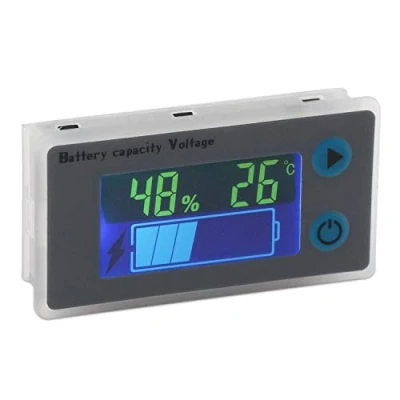 Abbildung von DollaTek Battery Capacity Monitor 10 100V Programmierbarer Batteriestand Spannung Temperatur Meter Gauge 12V 24V 36V 48V LCD Anzeige Prozentsatz Indikator Tester Electric Quantity Detector