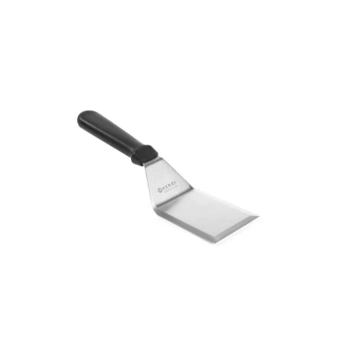 Abbildung von HENDI Grillspachtel 8 x 28 cm Klinge: 14 Edelstahl Kunststoff Griff spülmaschinengeeignet, Winkelpalette für Burger