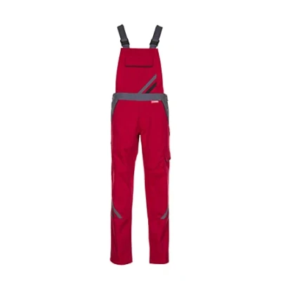 Abbildung von Planam Highline Damen Latzhose rot Schiefer schwarz Modell 2392 Größe 42